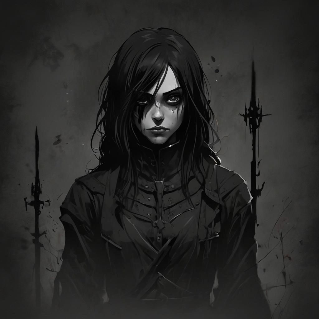 Grimdark Scene in Chiaroscuro Style