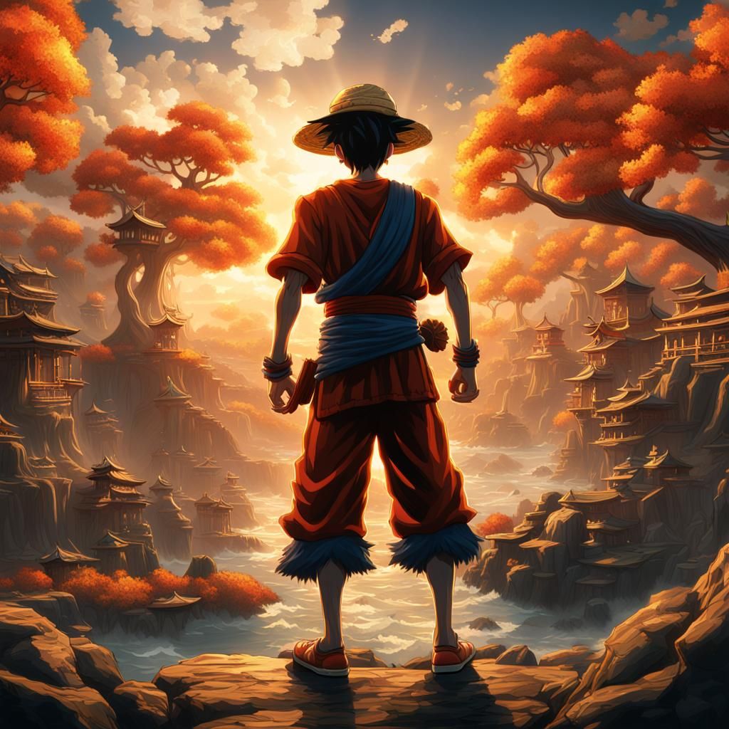 Monkey D. Luffy and Goku: Fantasy Concept Art