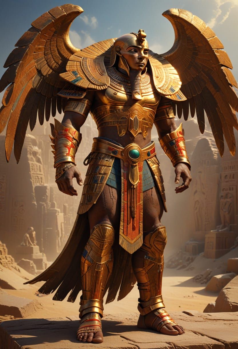 Egyptian Pharaoh in Hyperrealistic Digital Painting