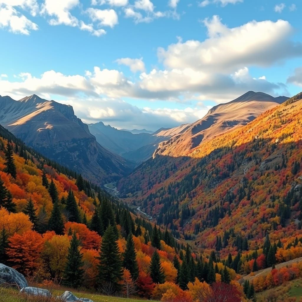 Landscape 8k perfection valley a stunning colourful pre autu...