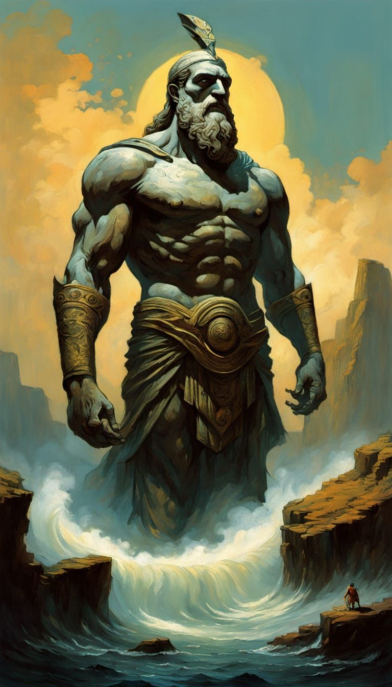 Talos from Greek Mythology Straddles Escape Channel as Argo ...