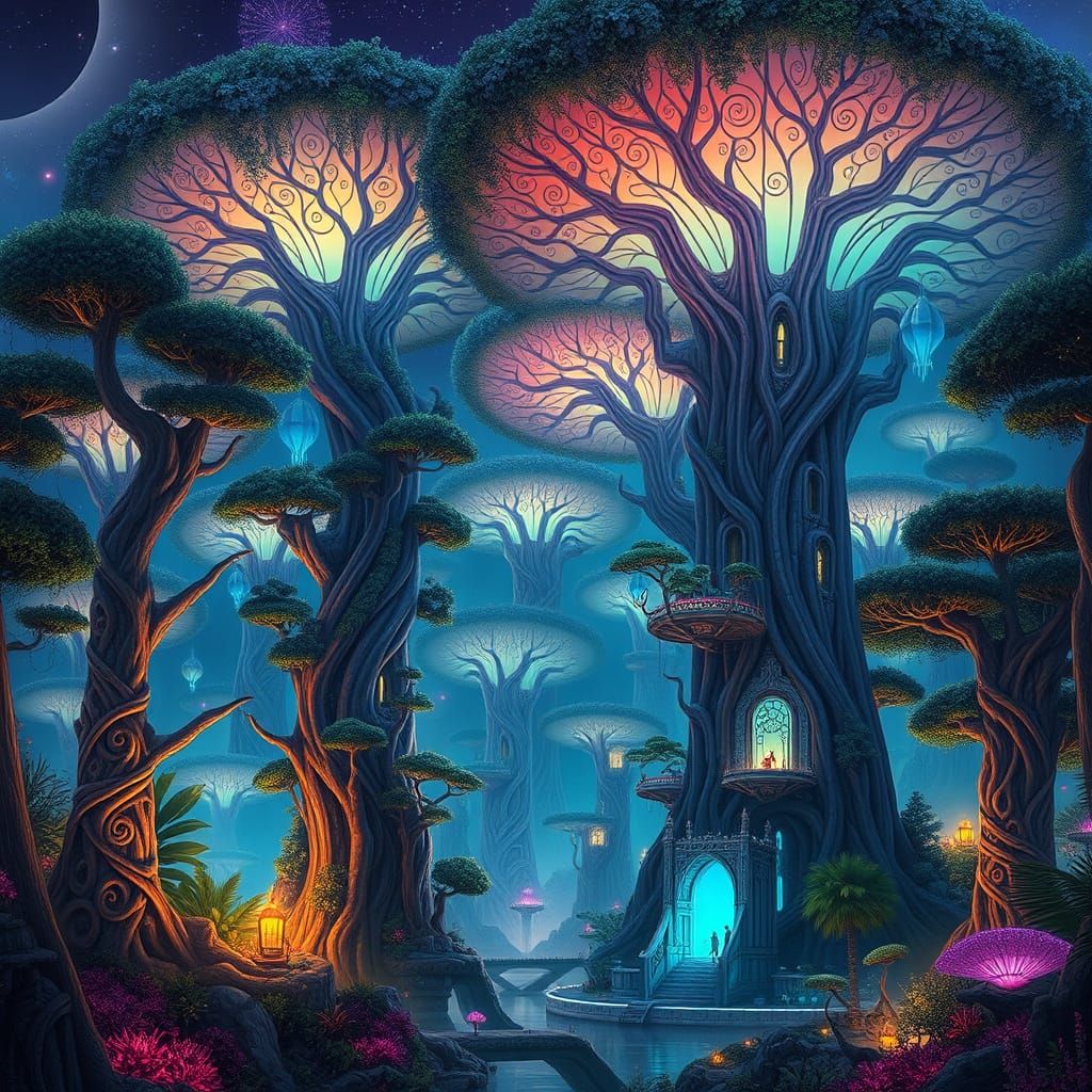 Luminous Dreamworlds in Whimsical, Iridescent Hues