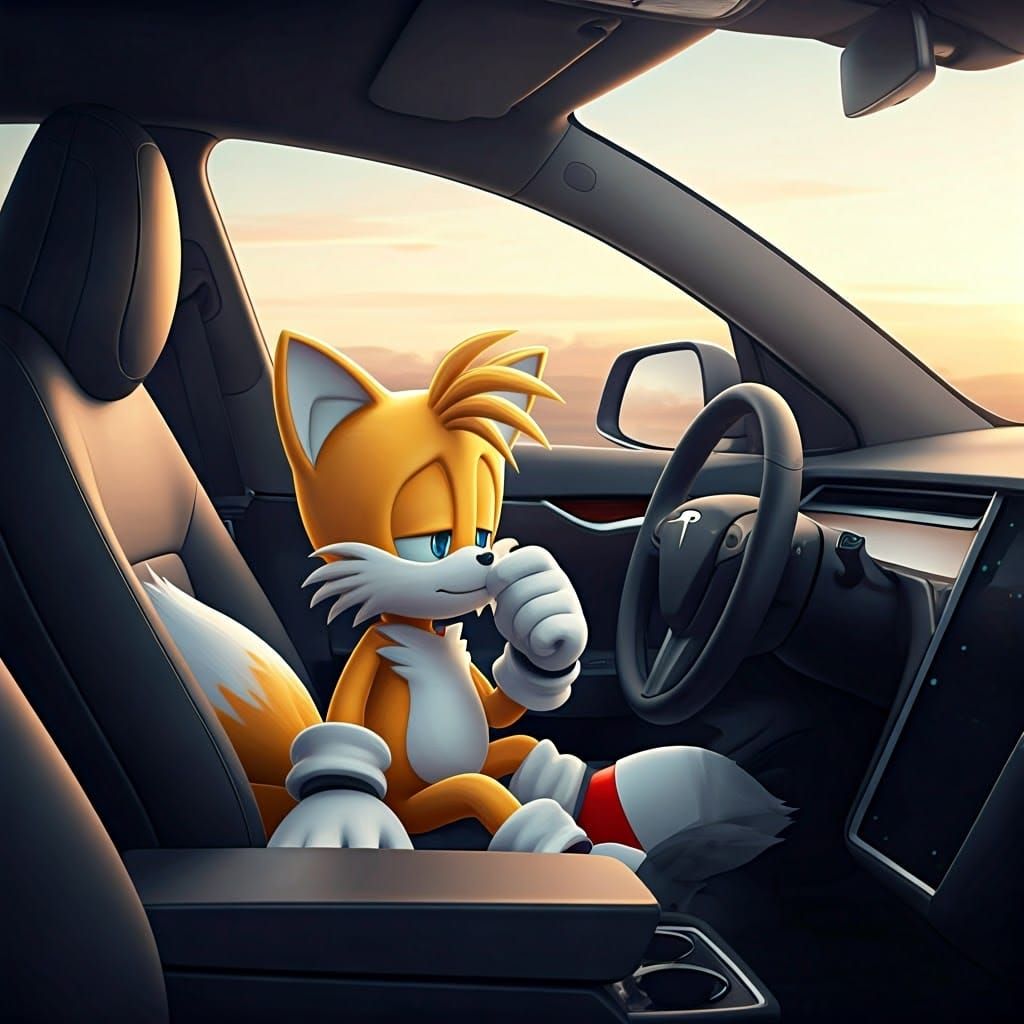 Sonic's Trusty Sidekick in a Futuristic Relaxation