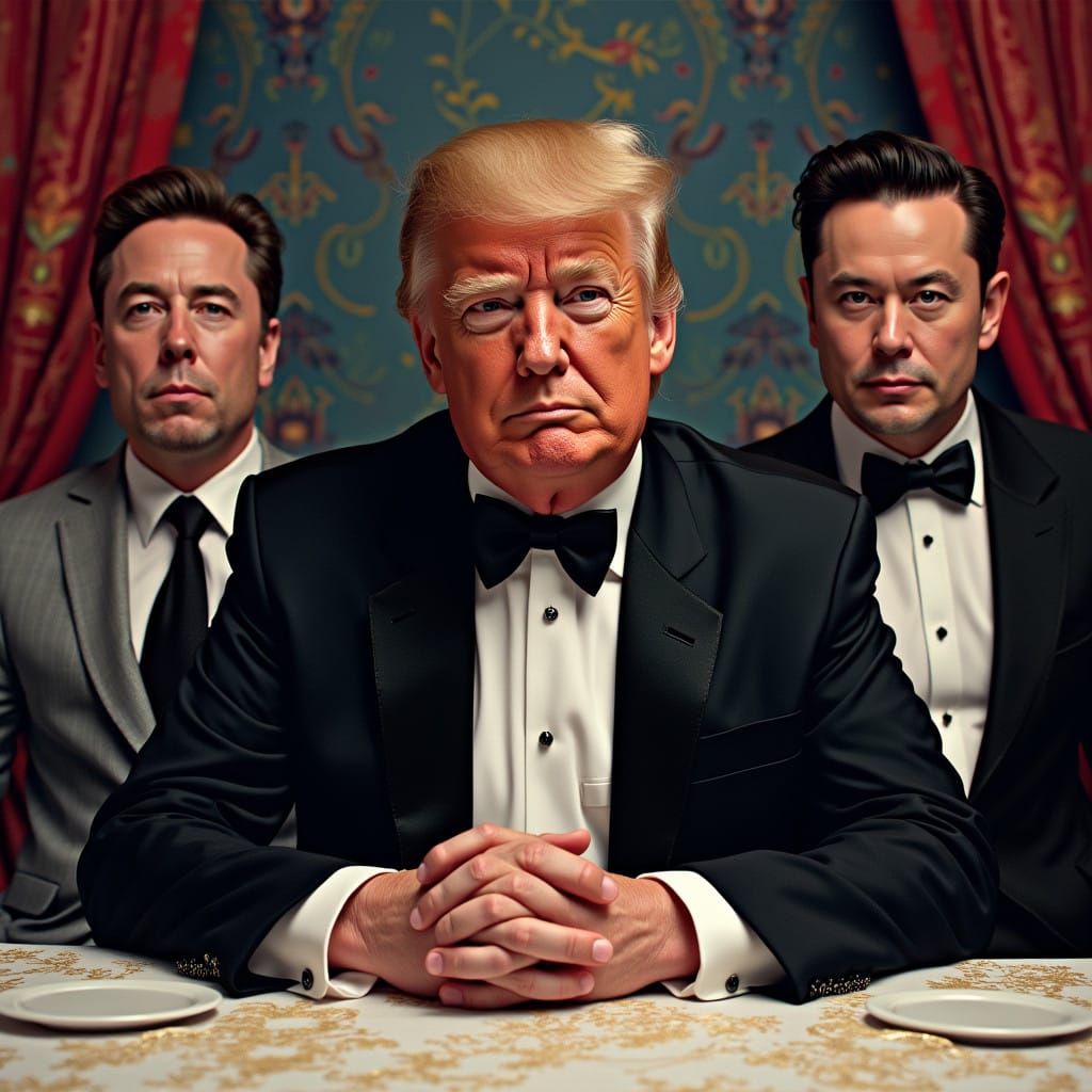 Tense Dinner Table Encounter in Hyperrealistic Style