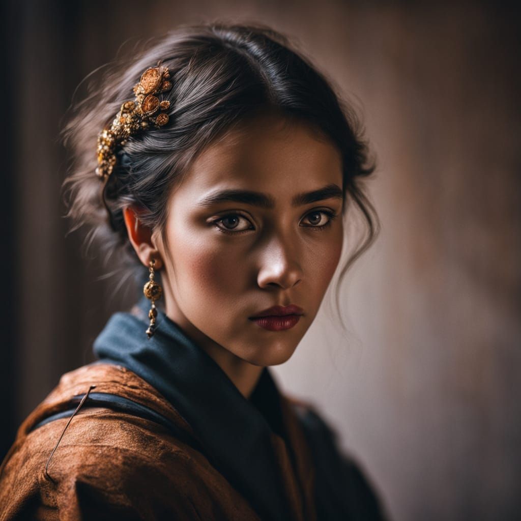 Mysterious Woman in Moody Film Grain Photography