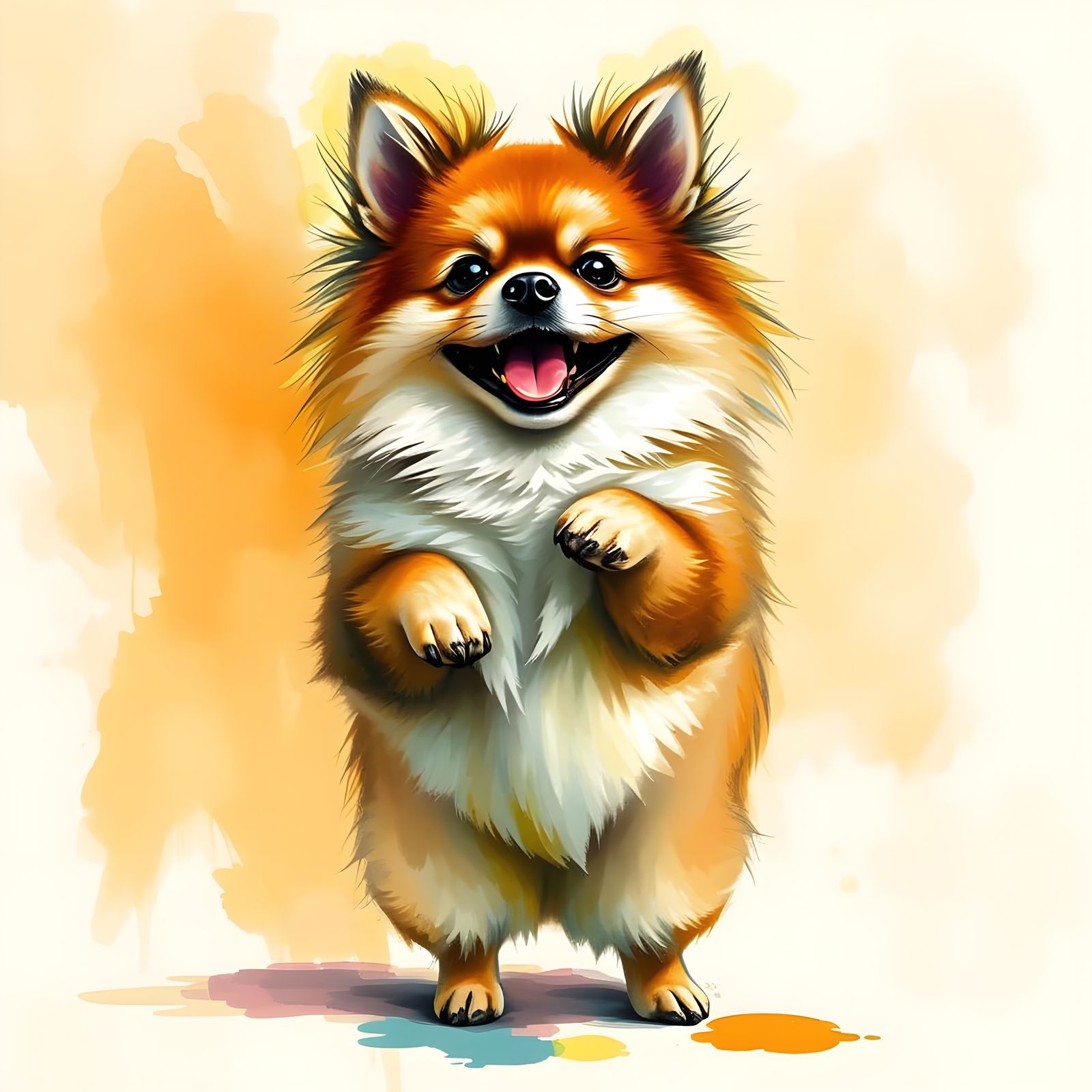 Joyful Pomeranian in Motion