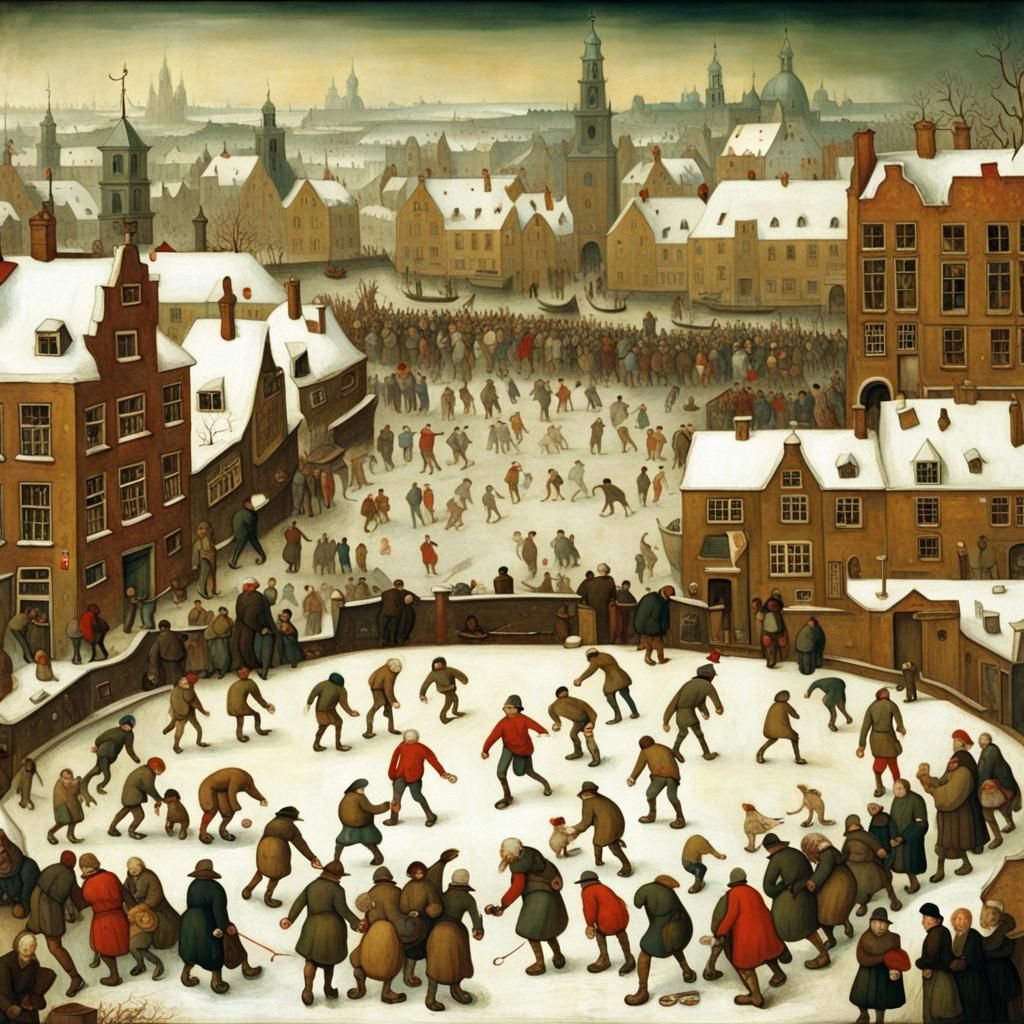 Amsterdam Christmas Skating Rink in Bruegel Style
