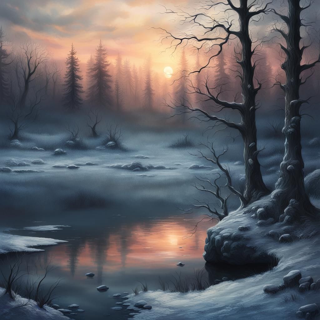 Surreal Winter Lake Transports You to Fantasy Realm