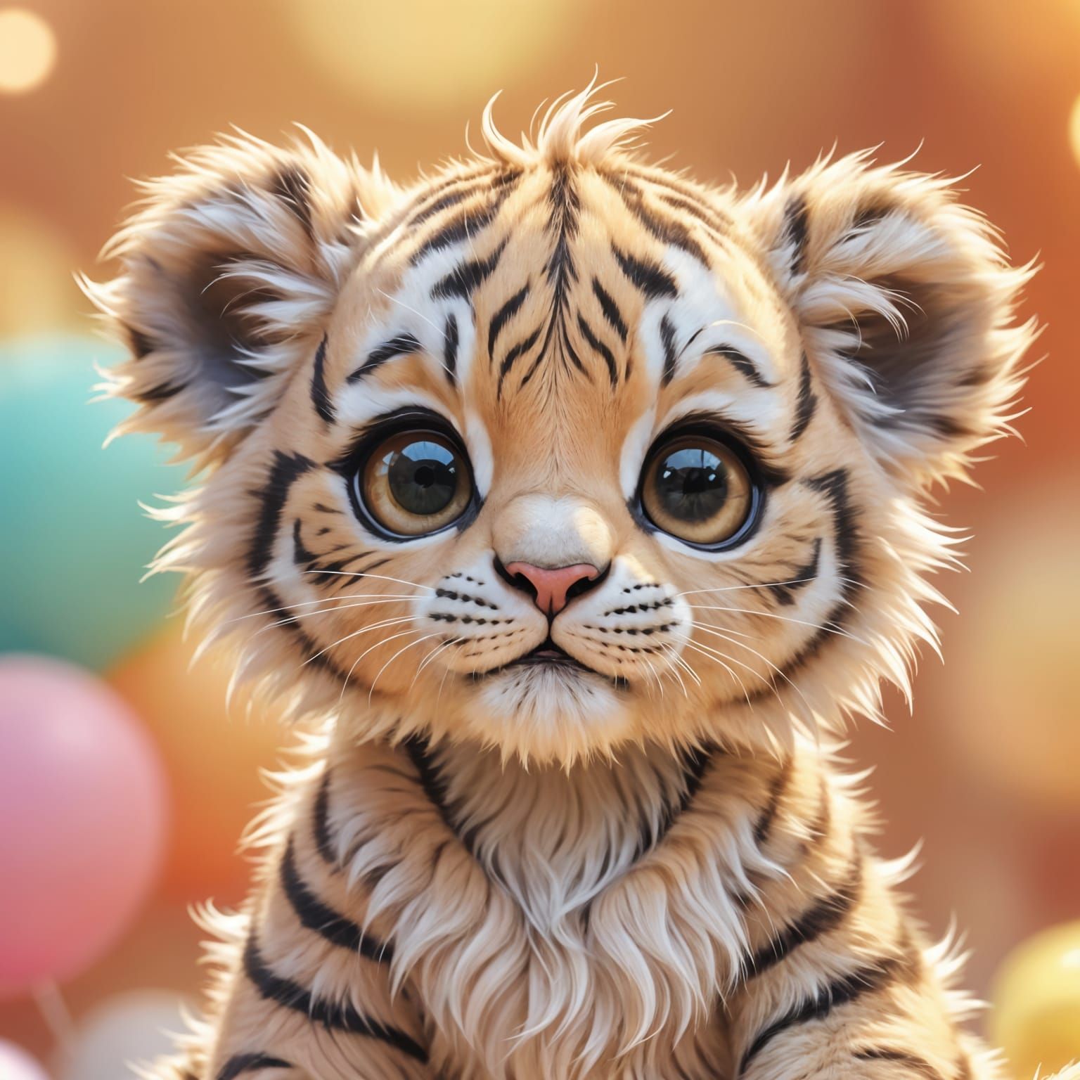 Kawaii Tiger Cub Digital Art