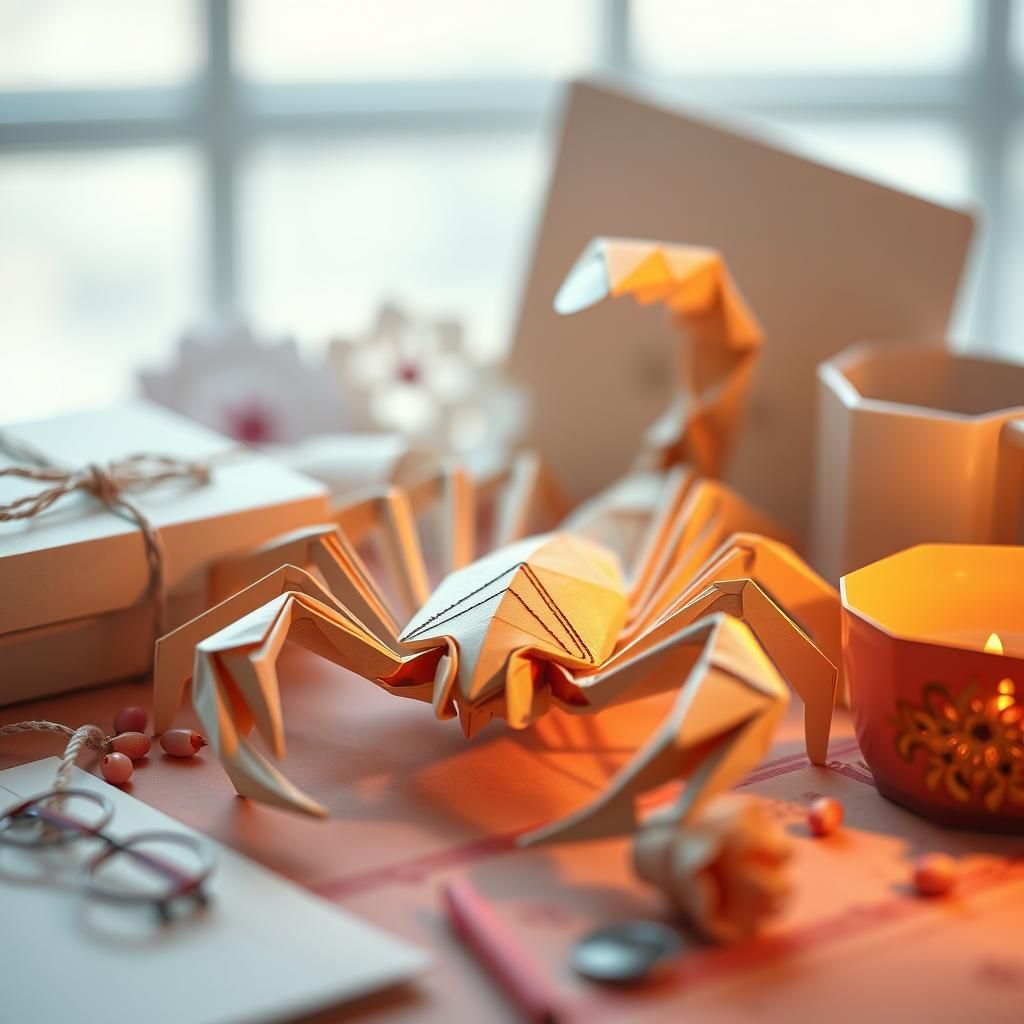 Intricate Origami Scorpion Papercraft Sculpture