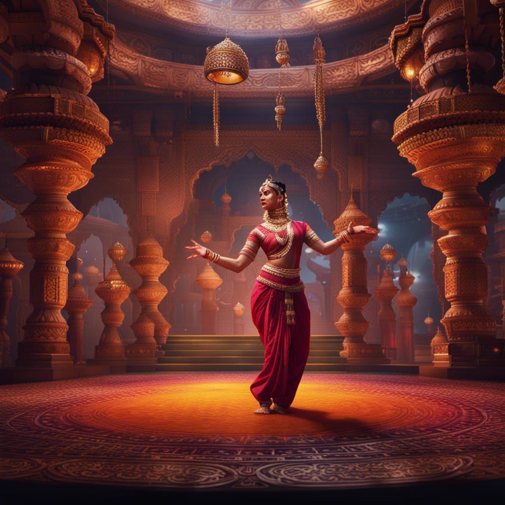 Bharat Natyam Dance: Detailed Matte Painting