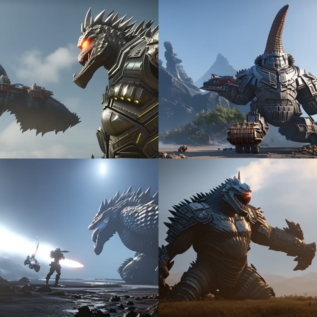 Giant robot versus godzilla