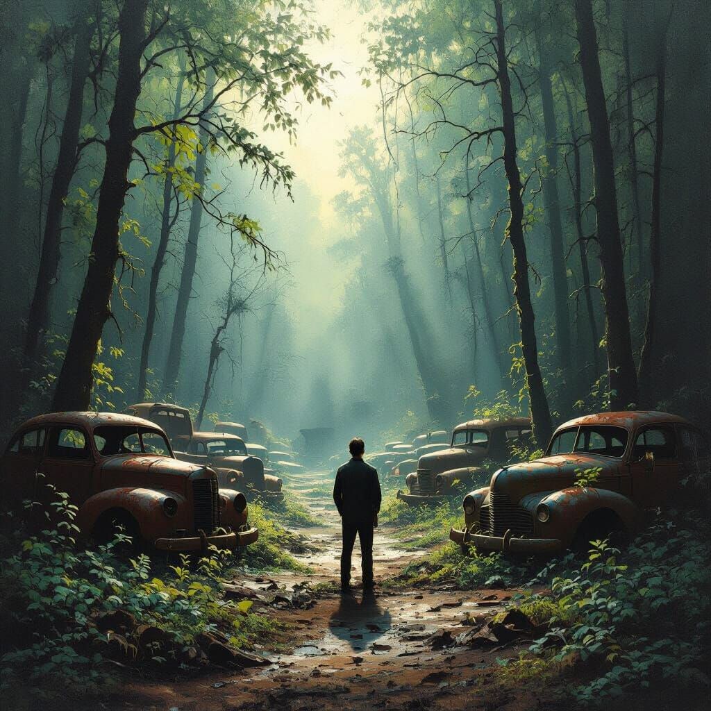 Man Discovers Overgrown Junkyard in Primeval Forest