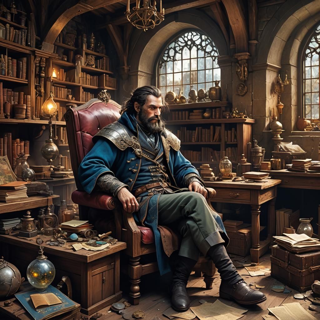 Double Exposure: Evil Sorcerer in Destroyed Village