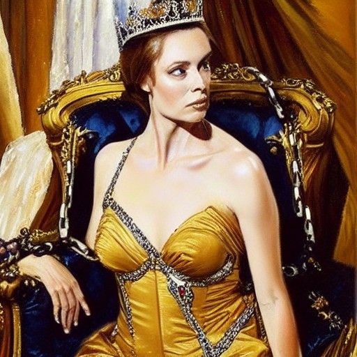 Queen of France Surrenders: Oil Painting