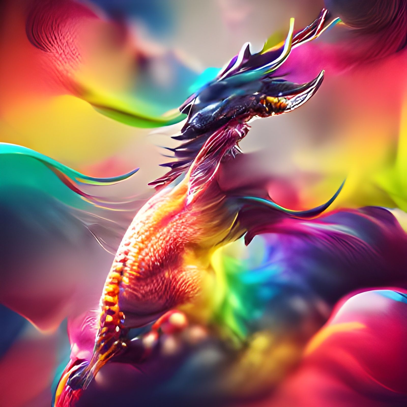 Rainbow Dragon in Colorful 8K Resolution