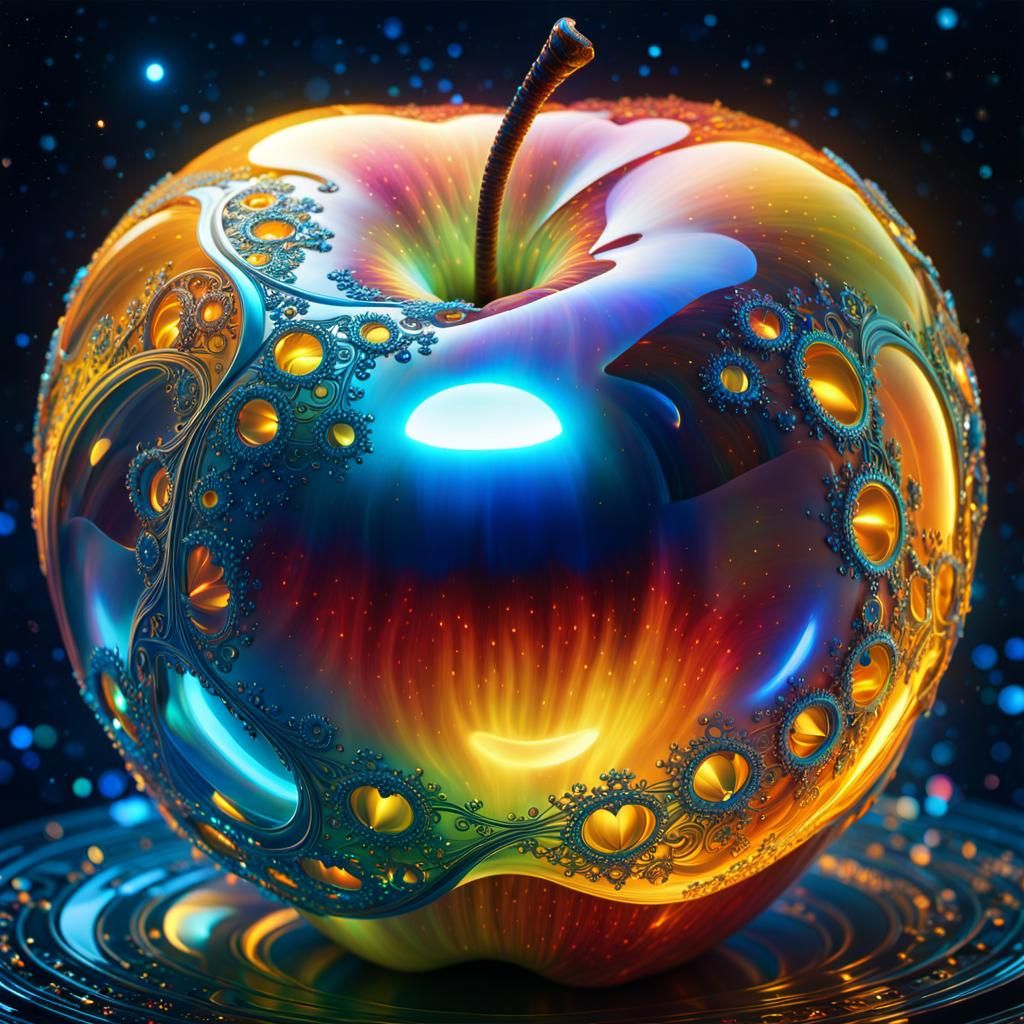 Celestial Apple Transforms into Fractal Woman