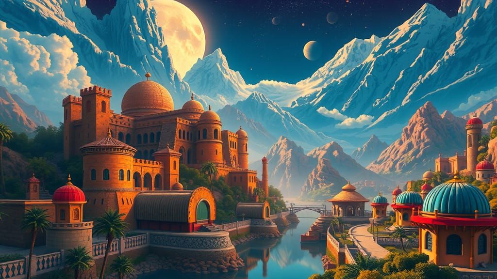 Fantastical Vintage Travel Posters in Detailed Matte Paintin...