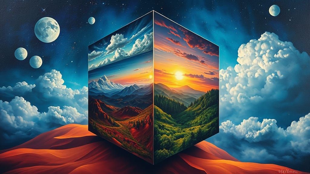Surreal Cube Form Transports You Through Seasons and Landsca...