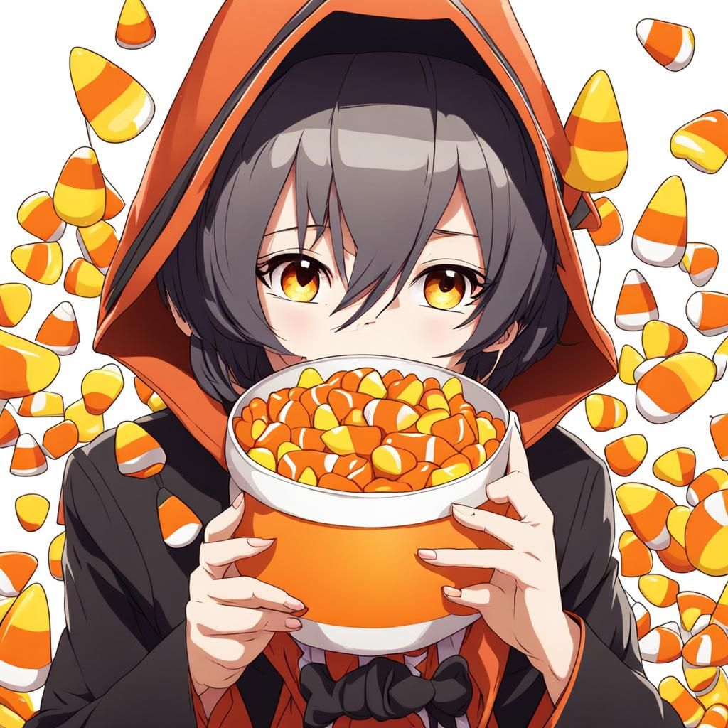 Candy Corn Anime Character in Manga Style