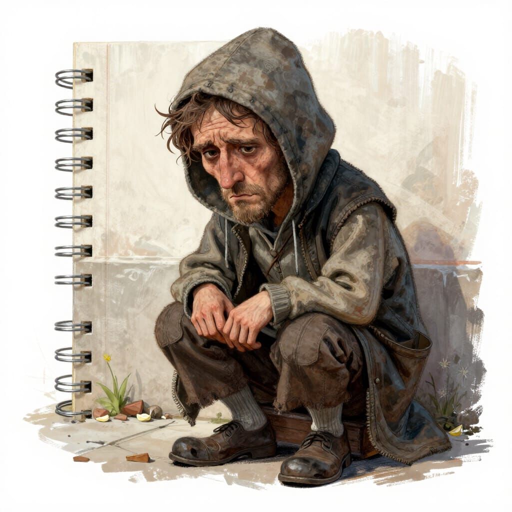 Caricature of a Poor Beggar