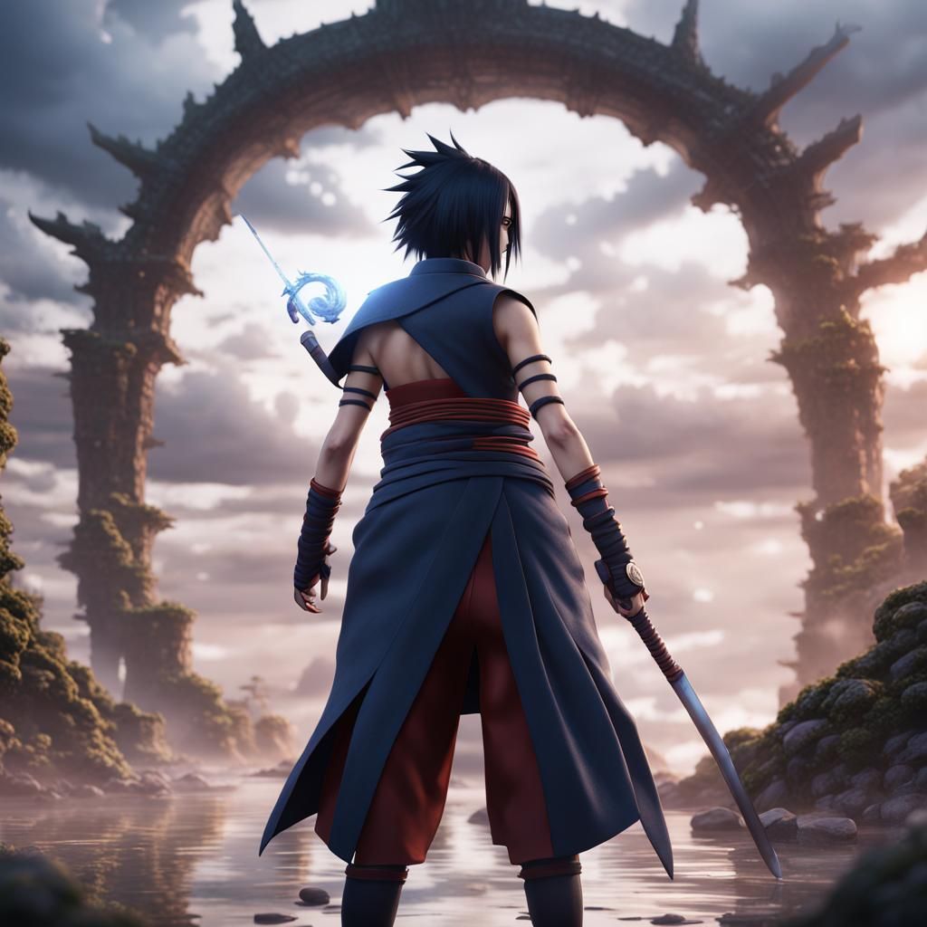 Female Sasuke Uchiha in Detailed Matte Painting