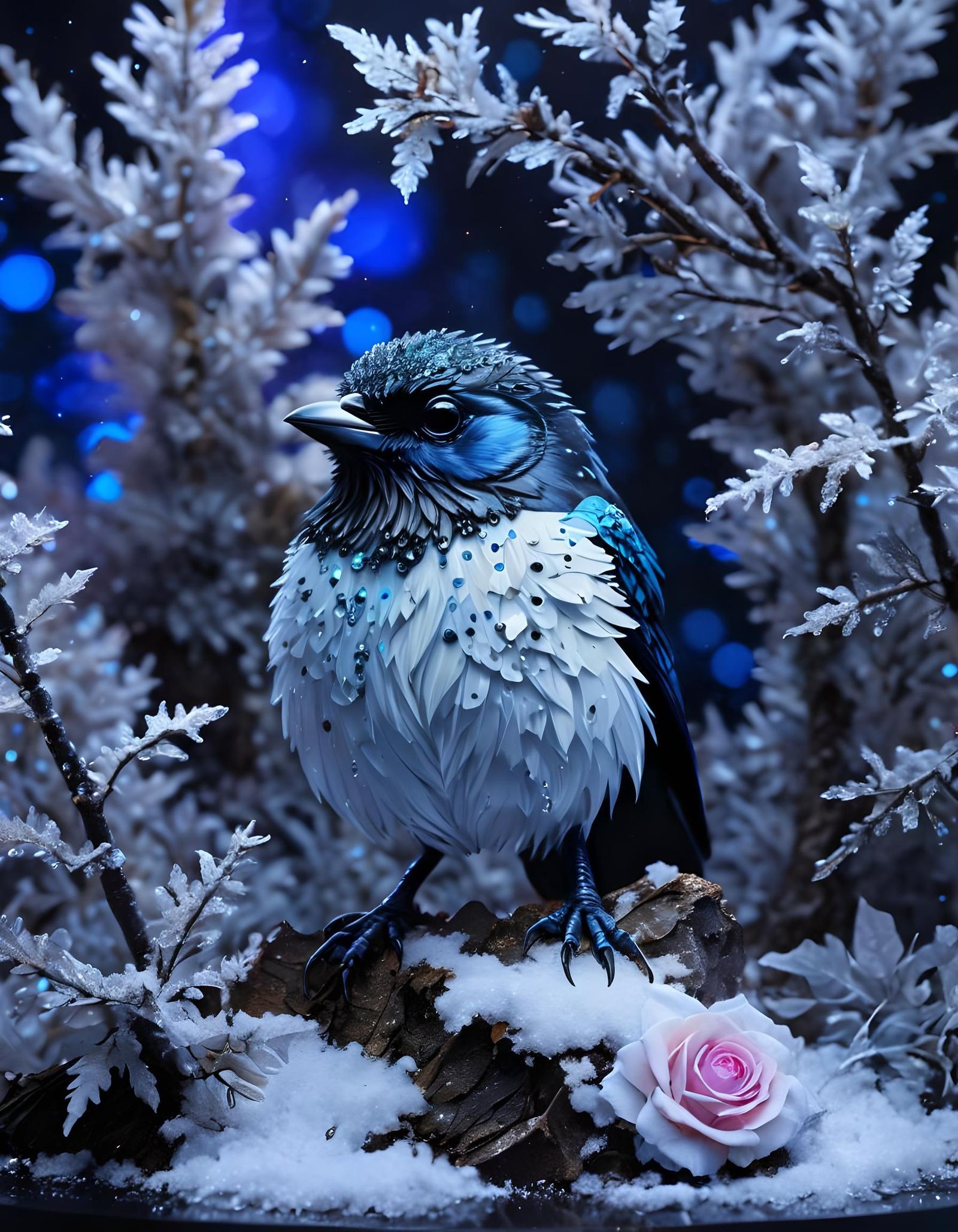 Enchanted Snow Forest in Hyper Realistic Watercolour