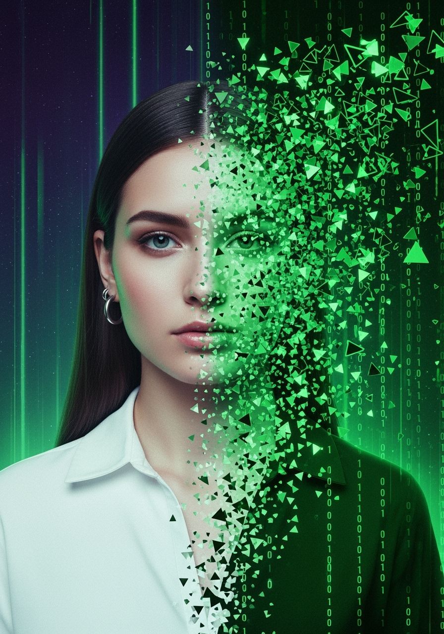 Surreal Portrait Fusing Human and Digital Elements