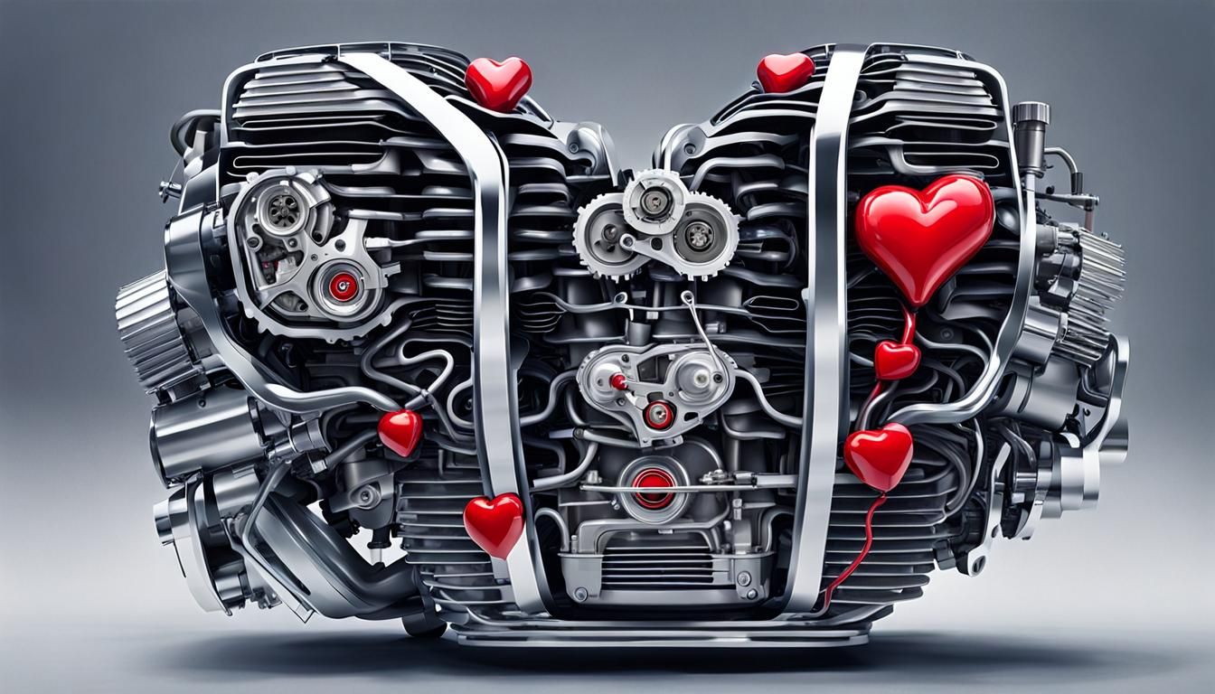 Car Engine Shaped Like a Human Heart
