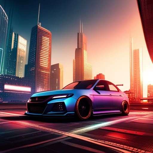 Cyberpunk Honda TSX Concept Art in 8K