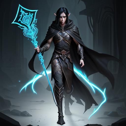 High Elf with Runed Staff Concept Art