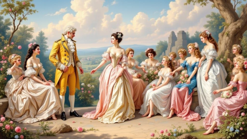 Luminous Courtiers in Elegant Disarray, Dancing in Whispers ...