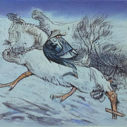 Blizzard Struggle in Analytical Cubism Style