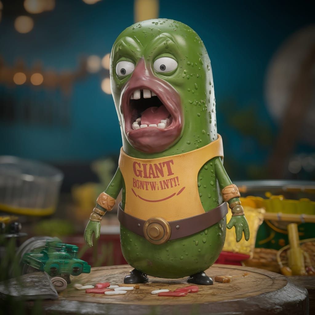 Meatwad BLEGH! GIANT PICKLE BECUASE WHY NOT! DON"T JUDGE MY BAD SPELLING