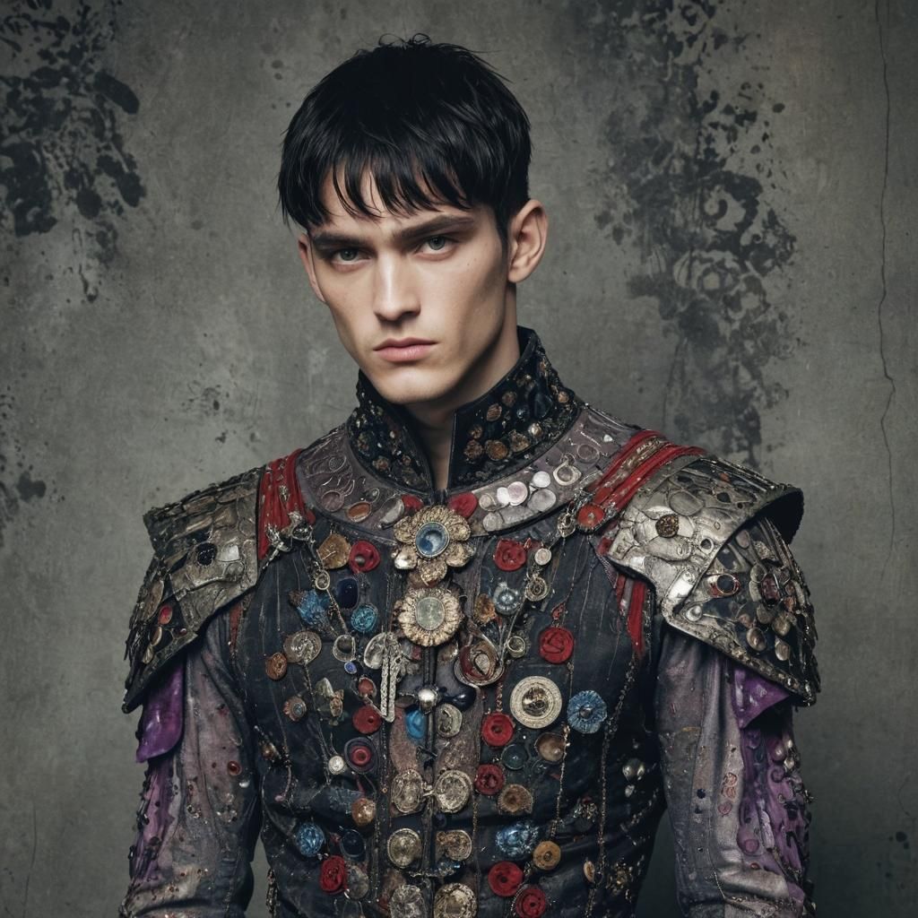 Art Nouveau Warrior in Ornate Clothing