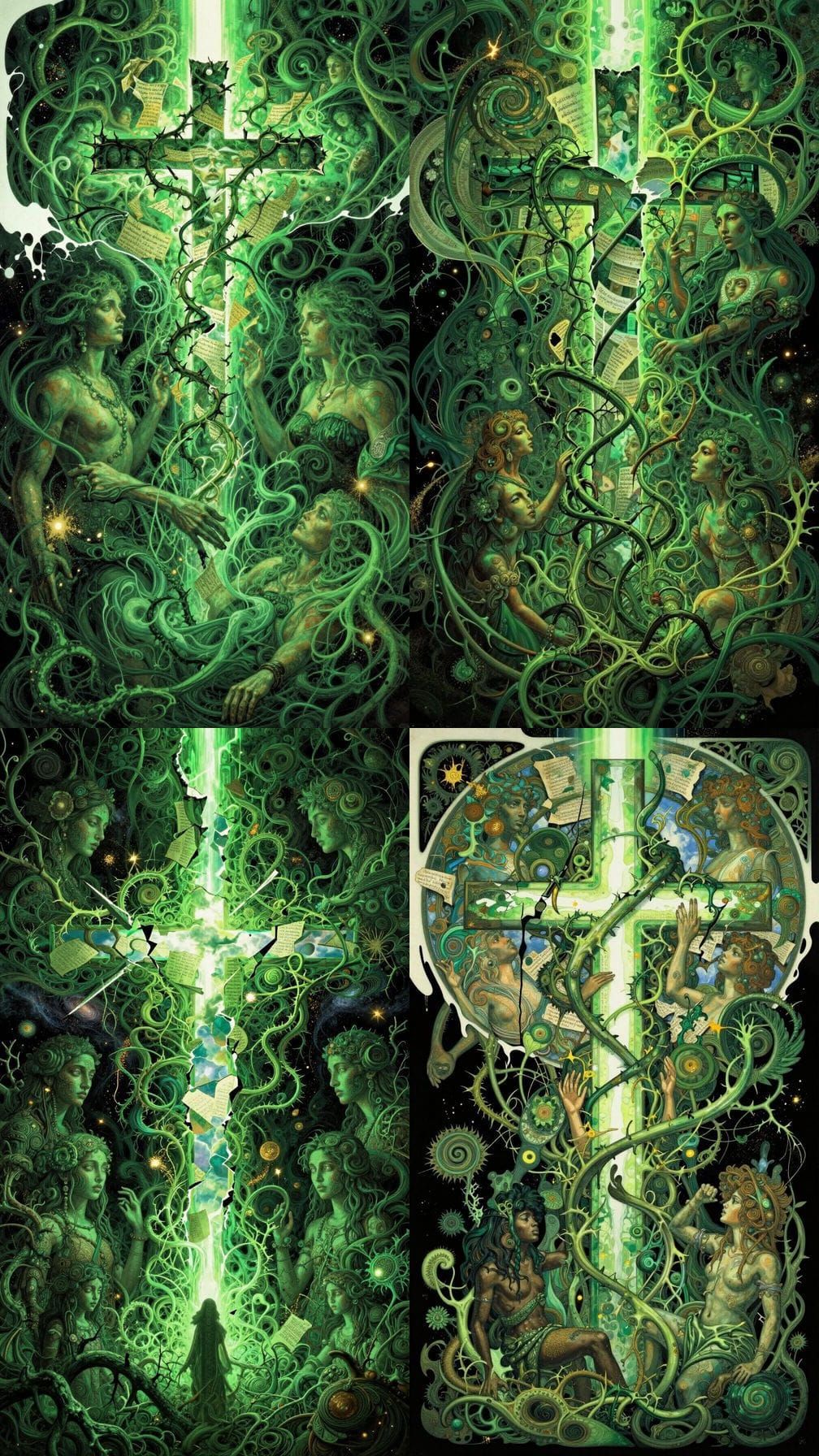 Overwhelming Afro-Surreal Green Revelation