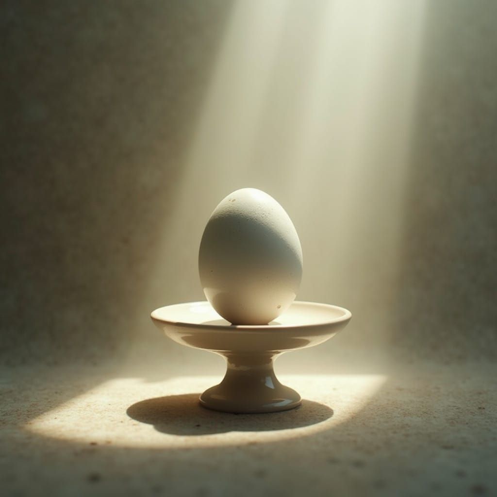 Ethereal Egg in Dreamlike Still-Life