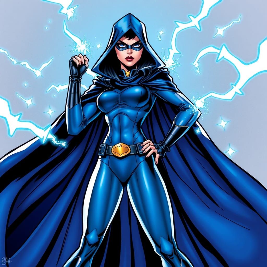 Raven from Teen Titans in Comic Book Style