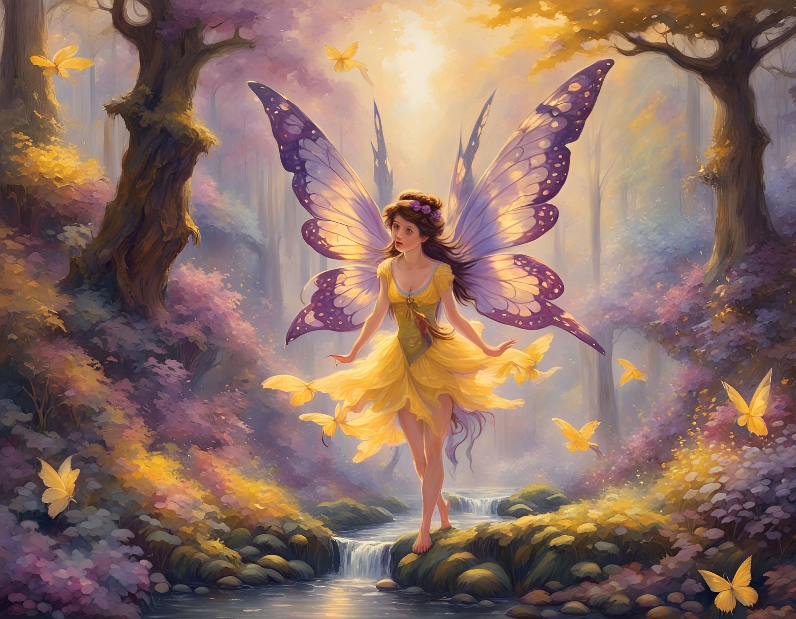 Enchanted Fairy Wonderland in Ukiyo-e Style