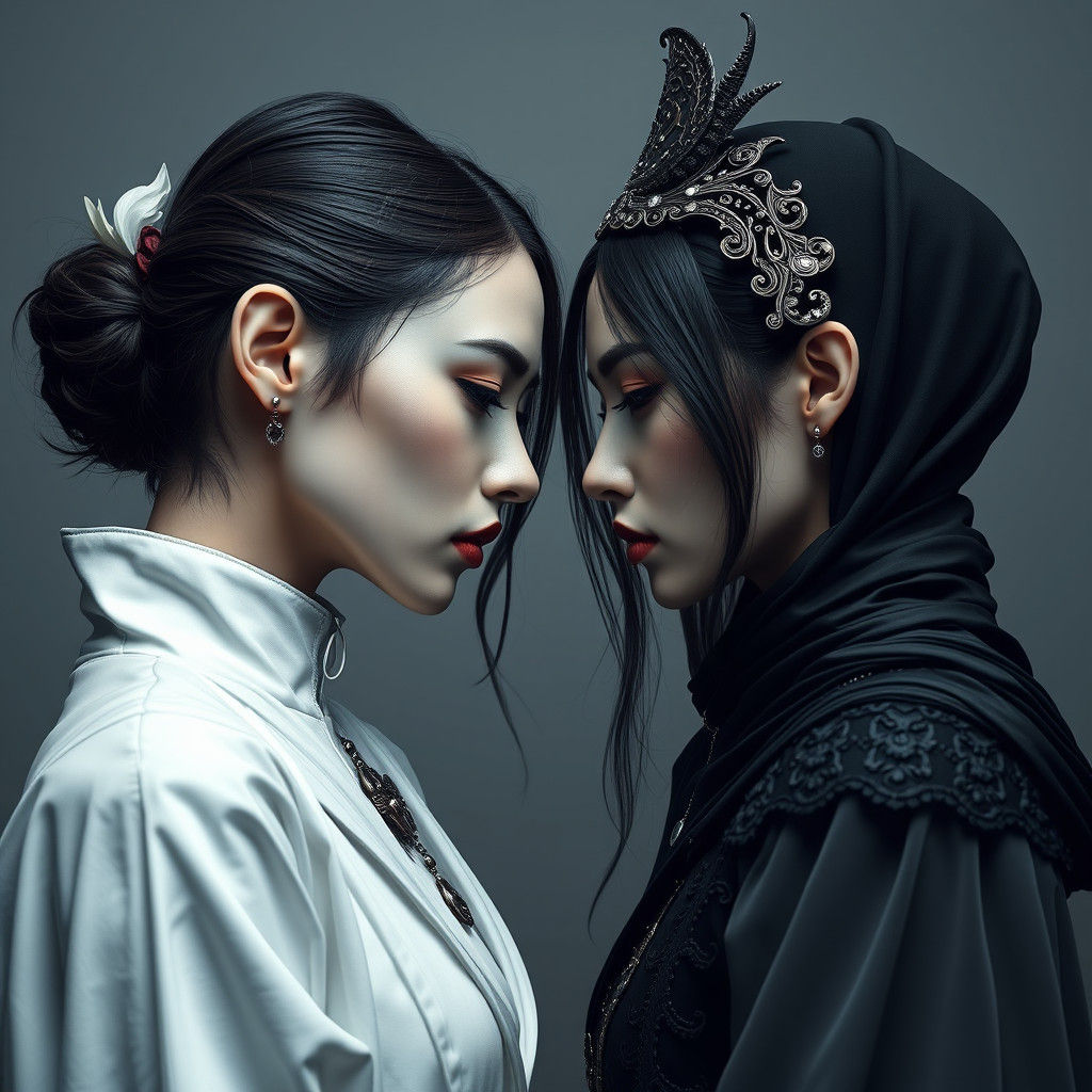 Women Face Off in Detailed Matte Painting