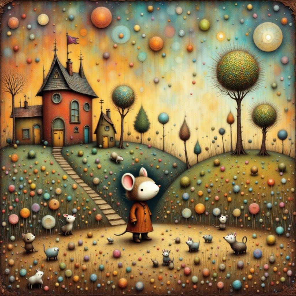 Whimsical Mouse Warrior in a Strange Land