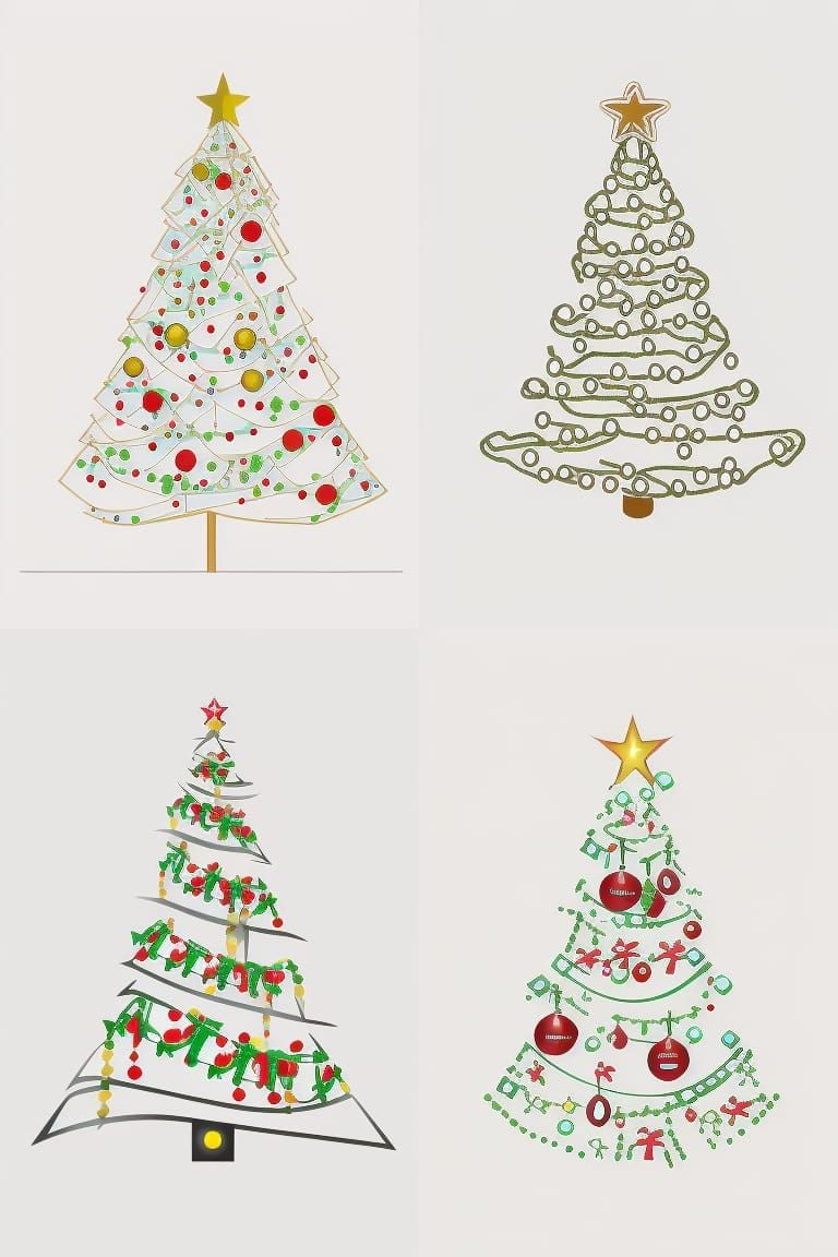 Christmas Tree Made of Lights Clip Art