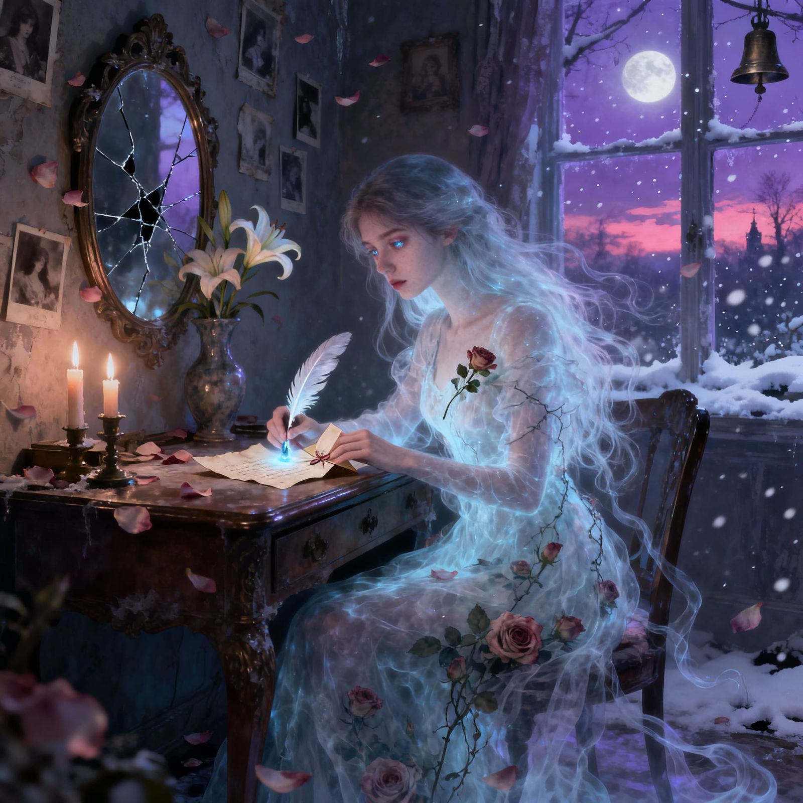 Ghostly Woman Writes Valentine's Love Letter