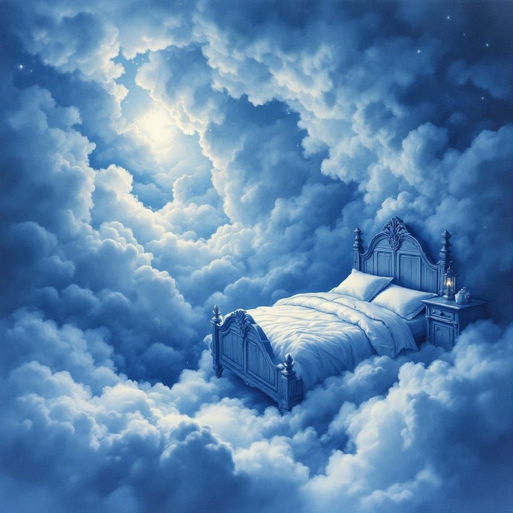 Whimsical Cloud Bedroom with Elegant Wood Paneling