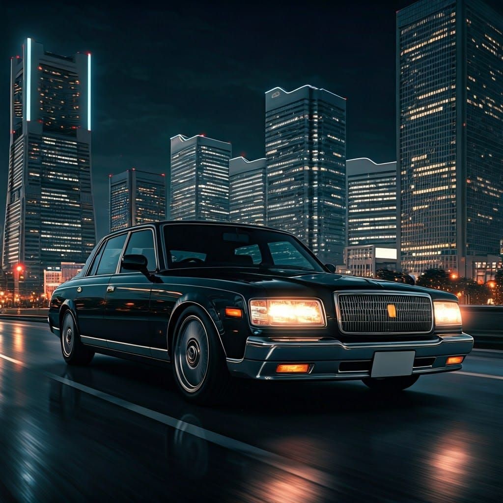 Toyota Century in Yokohama: Vivid Anime Realism