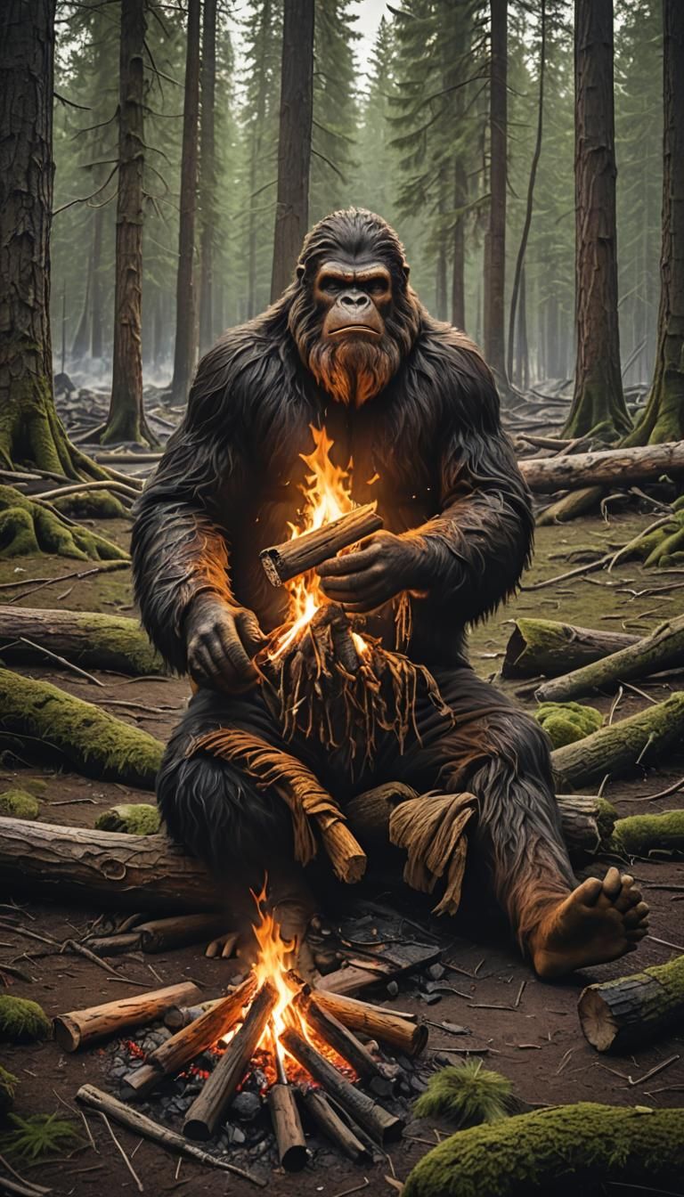 Survivalist Unaware: Bigfoot Lurking in the Forest
