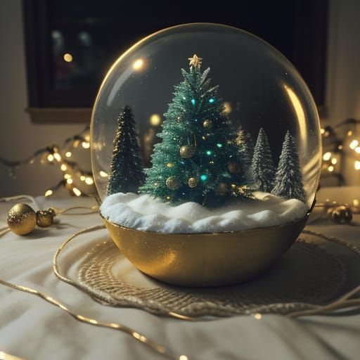 Cozy Christmas Tree in Golden Light