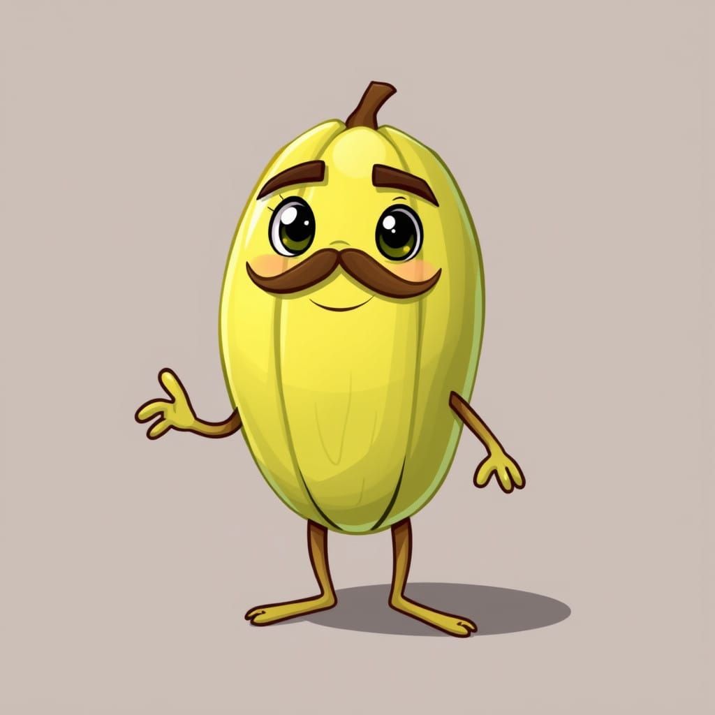 Cartoon Pistachio with Dapper Mustache