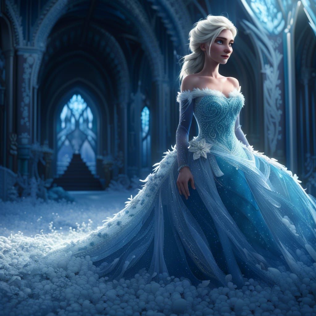 Elsa's Icy Wedding Dress: A Detailed Matte Painting