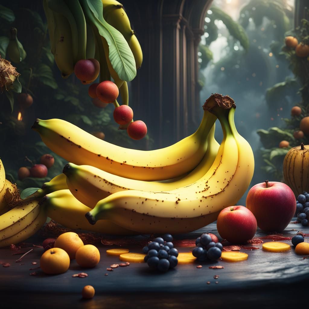 Fantastical Banana Fruit in Detailed Matte Painting